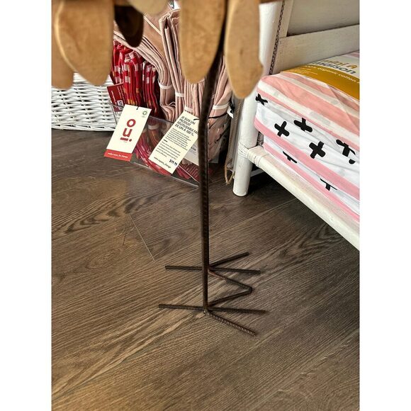 Wood and Metal Flamingo Sculpture - Picture 3 of 3